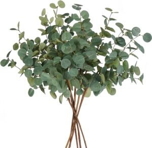 Beferr 6 Bunches Artificial Eucalyptus Stems Leaves