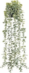 Der Rose Fake Plants Hanging Artificial Faux Plant Potted Eucalyptus Plants for Indoor Boho Bedroom Bathroom Home Wall Shelf Decor
