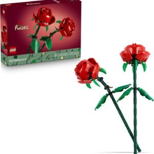 LEGO Botanicals Roses - Faux Flowers Building Set - Desk Decoration or Floral Home Decor - Nature Toy for 8+ Year Old Girls & Teens - Birthday Gift Idea