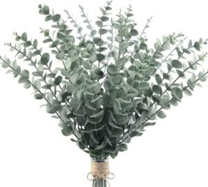 24pcs Eucalyptus Stems Artificial Eucalyptus Leaves