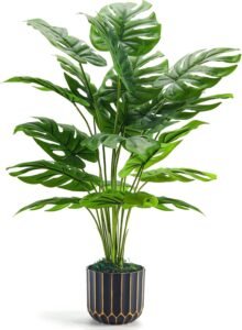 Der Rose Fake Plants Artificial Plants Tall 71cm Adjustable Faux Monstera Plants Indoor Outdoor for Home Bedroom Living Room Bathroom Decor