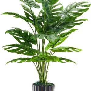 Der Rose Fake Plants Artificial Plants Tall 71cm Adjustable Faux Monstera Plants Indoor Outdoor for Home Bedroom Living Room Bathroom Decor