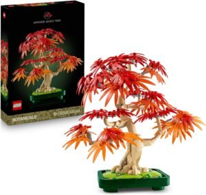 LEGO Botanicals Japanese Red Maple Bonsai Tree - Artificial Plant Building Set with Red & Orange Leaves, plus a Buildable Pot - DIY Home Decor Gift For Adults