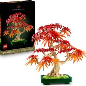 LEGO Botanicals Japanese Red Maple Bonsai Tree - Artificial Plant Building Set with Red & Orange Leaves, plus a Buildable Pot - DIY Home Decor Gift For Adults
