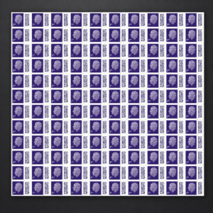100 x Royal Mail 1st Class Purple Barcoded Postage Stamps – Full Sheet