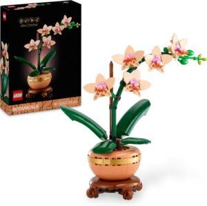 LEGO Botanicals Mini Orchid - Artificial Flowers Set for Adults - Indoor Plant with Terracotta Style Flowerpot - DIY Home Decor Gift Idea