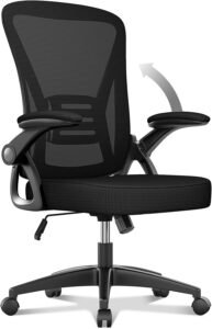 Naspaluro Ergonomic Desk Chair Executive Office Chair with Adjustable Height Lumbar Support 90° Flip Up Armrests & Comfortable Padded Seat