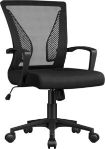 Yaheetech Ergonomic Swivel Computer Chair Breathable Mesh Office Chair With Adjustable Height & Lumbar Support