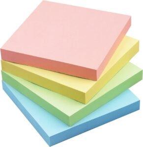 UNZE Sticky Notes 400 Sheets 4 Color Memo Note Pads 3x3 Inch