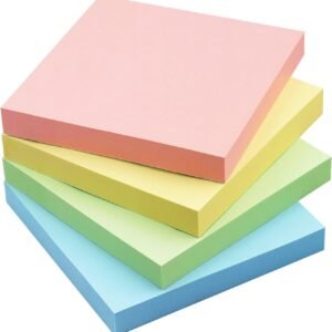 UNZE Sticky Notes 400 Sheets 4 Color Memo Note Pads 3x3 Inch