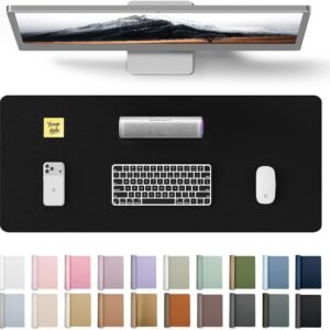 YSAGi Large Desk Pad 60x35cm Waterproof Leather Table Protector Black