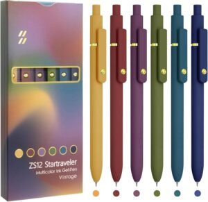 UIXJODO Colored Gel Pens 6 Pack 0.5mm Fine Tip Writing Pens