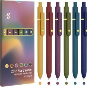 UIXJODO Colored Gel Pens 6 Pack 0.5mm Fine Tip Writing Pens