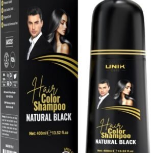 Hair Dye Shampoo Black 400ml – 3-in-1 Hair Color, Shampoo & Conditioner – Long-Lasting Natural Hair Color for Men & Women – Covers Grey Hair Instantly – Ammonia-Free