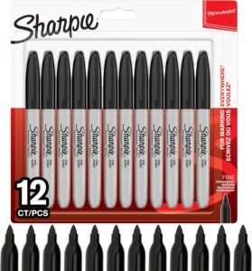 Sharpie Fine Point Permanent Markers Black 12 Marker Pack