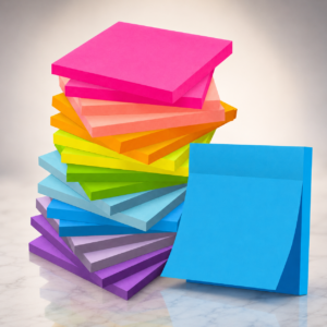 18-Pcs Colourful Sticky Notes, 76 x 76mm (3 x 3 Inch) – Self-Adhesive Memo Pads for Office, School and Home