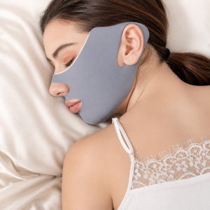 1-Pcs Grey V-Shaped Face Support Strap – Adjustable Chin and Jawline Band for Night-Time Wear