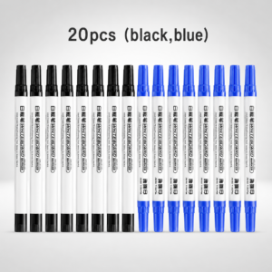 20-Pcs Dry Erase Whiteboard Marker Pens – Black, Red and Blue Water-Based Markers with Built-In Eraser for School, Office and Home