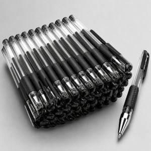 25-Pcs 0.5mm Black Ballpoint Pens – Fine Tip Smooth Writing Pens for Office, School and Study