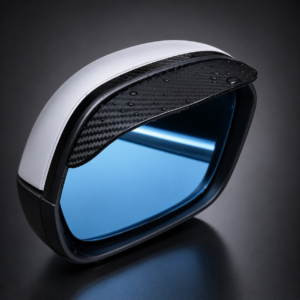 2-Pcs Carbon Fibre-Style Car Side Mirror Rain Guards – Side Mirror Visors for Cars, SUVs and Trucks