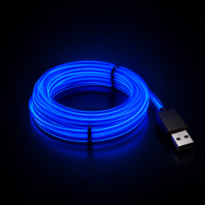 3 Metre Blue LED Car Interior Light Strip – Flexible USB Neon Rope Ambient Lighting for Dashboard and Footwell