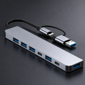 7-in-1 USB 3.0 Multiport Hub – High-Speed Data Transfer and Port Expansion Adapter for Laptops and Computers