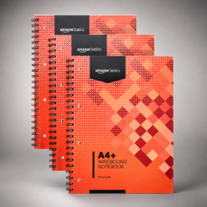 3 Pcs Amazon Basics A5 Spiral Notebooks – 100 Sheets, 200 Pages, 80 GSM, Red