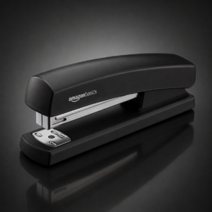 Amazon Basics Black Stapler with 1000 Staples – 10-Sheet Capacity for Office, School and Home
