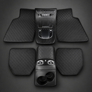 5 Pcs PU Leather Car Floor Mats – Front and Rear Automotive Floor Liners for Vehicle Interiors