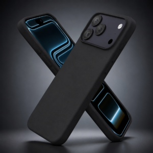 Black Ultra-Soft Liquid Gel Case for iPhone 17 Series – Compatible with iPhone 17, 17 Air, 17 Pro and 17 Pro Max, Flannel-Texture Protective Cover
