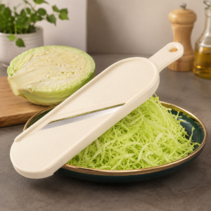 Cabbage Chopper and Vegetable Slicer with Storage Container – Plastic Cutter for Cabbage, Cucumbers and Carrots