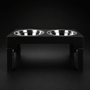 Adjustable Elevated Dog Bowl Stand with Double Stainless Steel Feeding Bowls