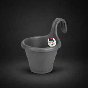 Elho Corsica Easy Hanger Single Grey Balcony Planter for Railings