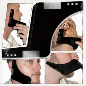Men’s Beard Shaping & Styling Template Comb – Facial Hair Trim Guide & Style Brush | Precision Beard Grooming Tool