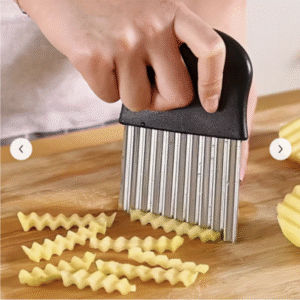 Stainless Steel Wavy Potato Slicer – Multi-Functional Crinkle Cutter for Fruits, Vegetables, Salads, Carrots & Potatoes | Durable Stainless Steel Kitchen Tool