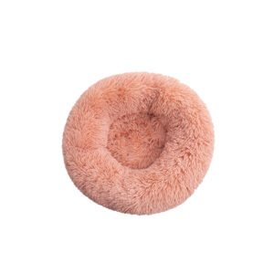Extra Large Donut Dog & Cat Bed – Detachable Washable Plush Round Comfy Pet Bed (80cm, Pink)